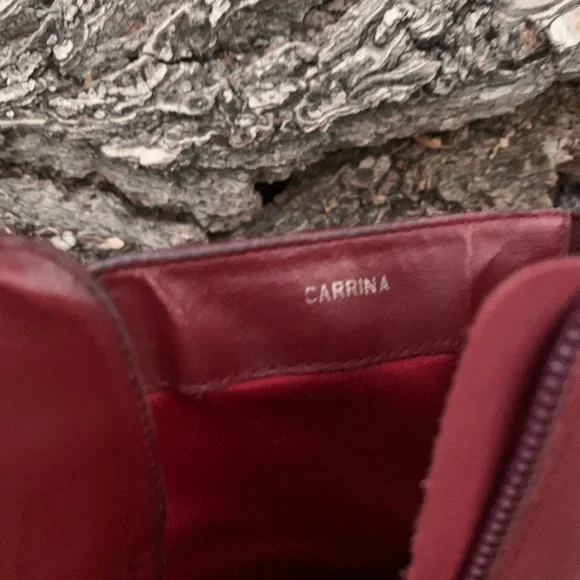 Vintage Markon Oxblood Red Leather Square Toe Stack Heel Pinup Retro Ankle Boots - Picture 9 of 9